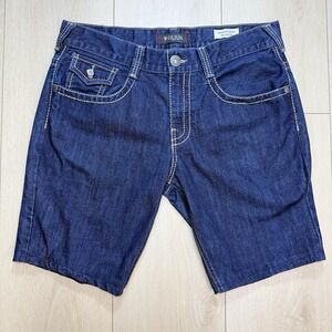 Guess Denim Shorts Mens 36 Blue Relaxed Boot Rancho Fit Y2K Cutoff Jean Shorts